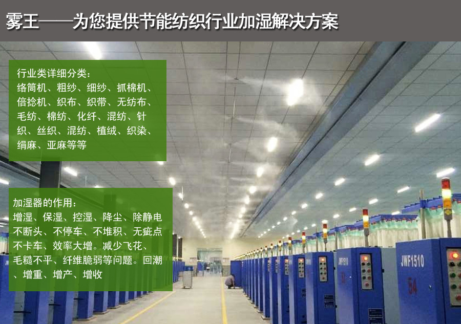 紡織高壓微霧加濕解決方案 紡織高壓微霧加濕解決方案